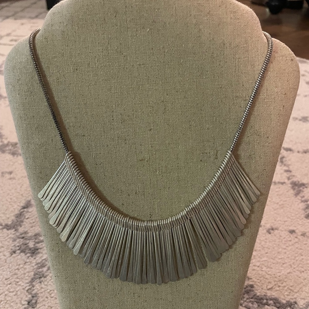 Silver fringe Stella & Dot necklace. Only worn once!